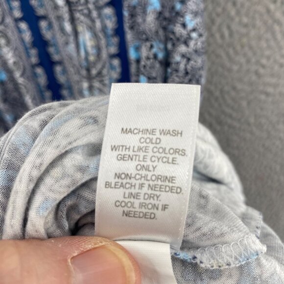 J Jill Dress Womens Small Blue Floral Shift Tee Notch Neck Sleeveless Stretch - Picture 6 of 10